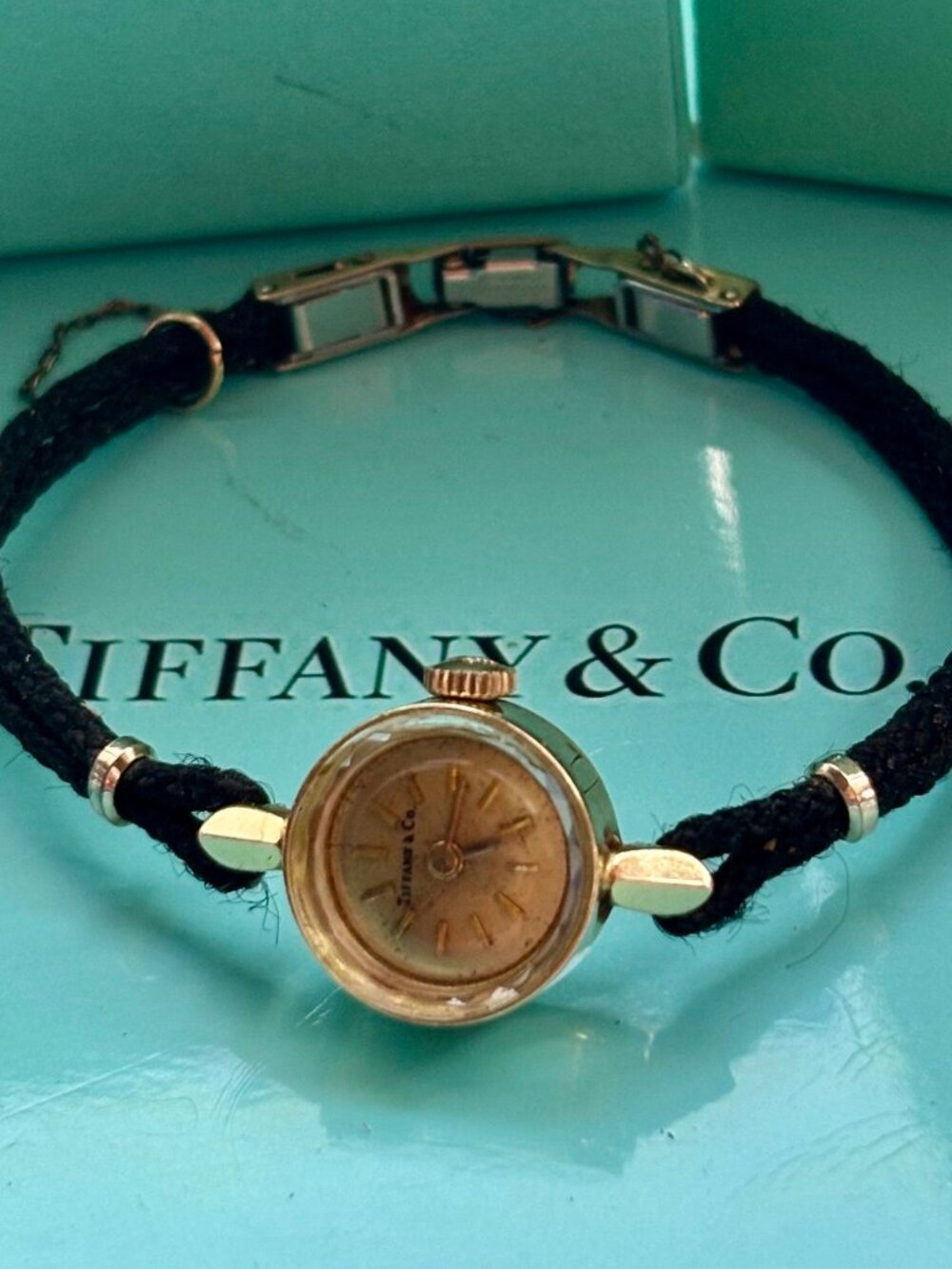 Tiffany & Co.14k yellow gold Vintage universal  cocktail watch.